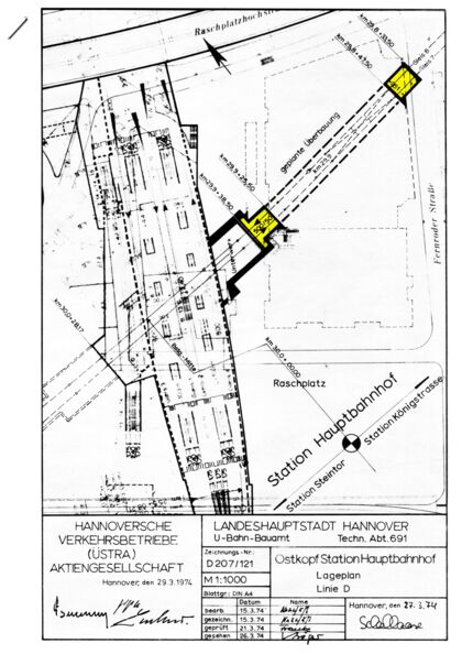 Lageplan Ostkopf Station Hauptbahnhof, D 207/121