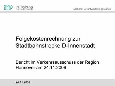 Folie 1 Vortrag Intraplan: Folgekostenrechnung