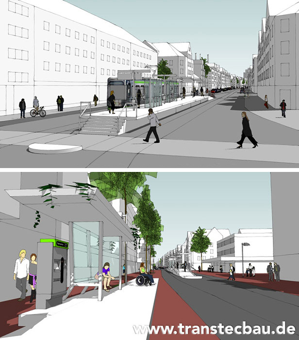 Visualisierung Hochbahnsteige Ungerstraße und Leinaustraße (TransTecBau)